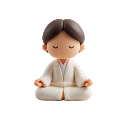 Meditation Monk Character Icon - Peaceful Zen Figure