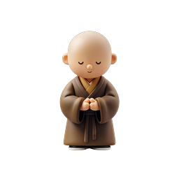 Peaceful Meditation Monk 3D Character Icon