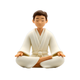 Meditation Robe Character - 3D Clay Wellness Icon