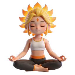 Meditation Sun Goddess 3D Character Icon