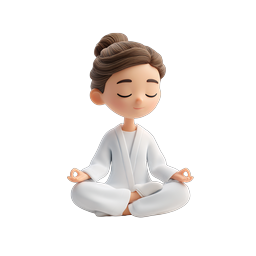 Meditation Woman Icon - Peaceful 3D Wellness Character