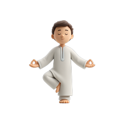 3D-Icon Meditations-Yoga-Junge - Friedlicher Achtsamkeits-Charakter