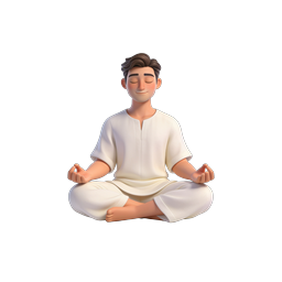 Peaceful Meditation Character Icon | 3D Yoga Pose