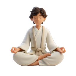 Ícone de Personagem Zen Meditando | Estilo de Argila 3D
