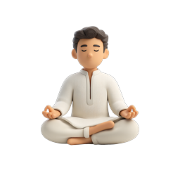 Meditation Zen Character 3D Icon for Wellness