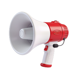 Icono de megáfono rojo - Renderizado 3D realista