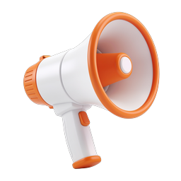 Icono de megáfono 3D – anuncio y marketing