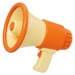 3D Clay Megaphone Icon for Marketing & Announcements