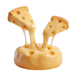 Cute Melted Swiss Cheese Character 3D Icon