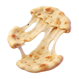 Melted Cheese Flatbread Icon - Realistic 3D Food Graphic