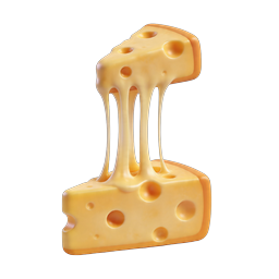 Melted Swiss Cheese 3D Icon | Realistic Food Design