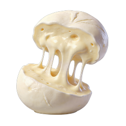 Melted Cheese Pull Icon - Realistic 3D Swiss Cheese