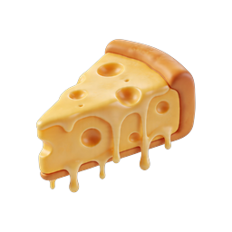 Melted Cheese Slice Icon - 3D Realistic Food Graphic