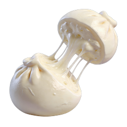 Melted Mozzarella Cheese Stretch Icon | Realistic Food Image