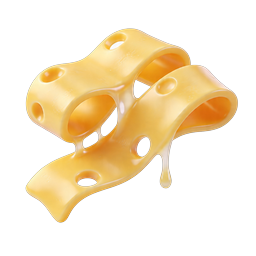 Melting Cheese Icon - 3D Clay Food Illustration