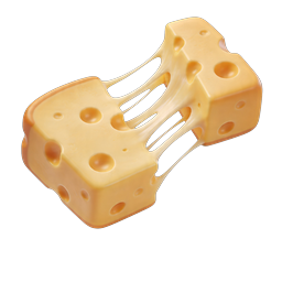 Melting Swiss Cheese 3D Icon - Stretchy Dairy Render