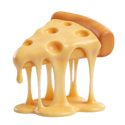 Biểu tượng 3D Cheeseburger tan chảy - Phô mai chảy