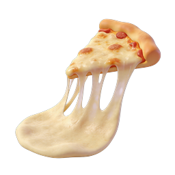 Melting Pepperoni Pizza Slice with Dripping Cheese Icon