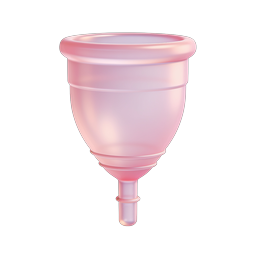 Menstrual Cup Icon - Pink 3D Realistic Design