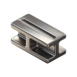 Polished Metal Beam Clamp Industrial Icon - 3D Chrome