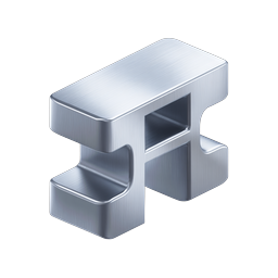 Metal Bench Icon - 3D Isometric Silver Furniture Design