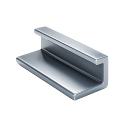Metal Channel Profile Icon - Steel C-Section 3D Render