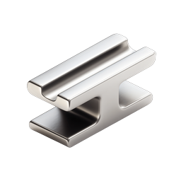 Premium Metal Clamp Icon - 3D Realistic Chrome Design