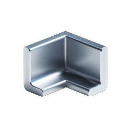 Metal Corner Bracket Icon - 3D Chrome L-Shaped Hardware