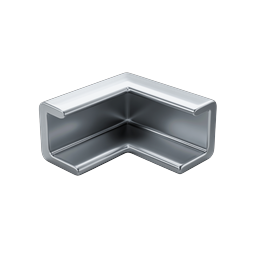 Metal Corner Bracket 3D Icon - Polished Chrome Hardware