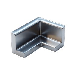 Metal Corner Bracket Icon | Realistic 3D Stainless Steel