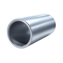 Polished Metal Cylinder Pipe Icon - Realistic 3D