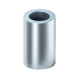 Polished Metal Cylinder Pipe 3D Icon
