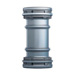 Metallic Cylindrical Pipe Fitting 3D Icon