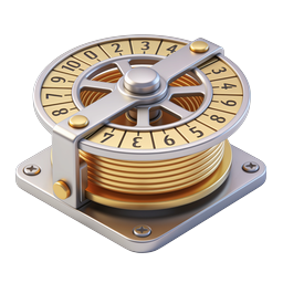 Premium Metal Dial Mechanism 3D Icon - Vintage Safe Lock