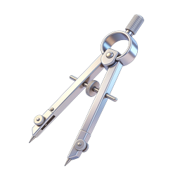 Metal Drafting Compass Icon | Precision Geometry Tool
