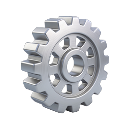 Metal Gear Icon - Realistic 3D Cogwheel for Settings