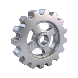 Realistic Metallic Gear Icon | Industrial 3D Render
