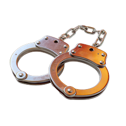Realistic Metal Handcuffs Icon for Law Enforcement