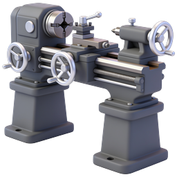Metal Lathe Machine Icon - Industrial Workshop Tool