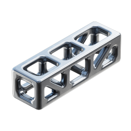 Metal Lattice Frame Icon - 3D Rendered Silver Structure