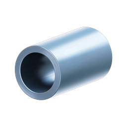 Metal Pipe Cylinder Icon - Realistic Steel Tube Design
