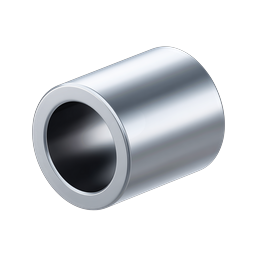 Metal Pipe Cylinder Icon - Realistic 3D Chrome Tube