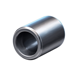 Metal Pipe Cylinder Icon - Realistic 3D Industrial Tube