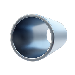 Metal Pipe Icon - Realistic 3D Metallic Tube Design