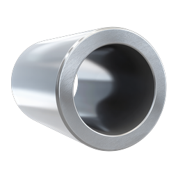 Realistic Metal Pipe Icon - Industrial Steel Tube 3D