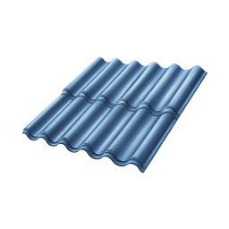 Metal Roof Sheet Icon - Blue Corrugated Roofing Panel