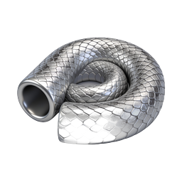Metal Snake Icon - Realistic 3D Chrome Serpent Design