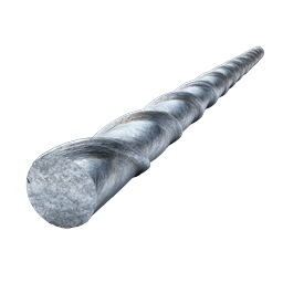 Metallic Spiral Steel Rod Industrial Icon | 3D Render