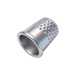 Metal Thimble Icon - Realistic 3D Sewing Tool