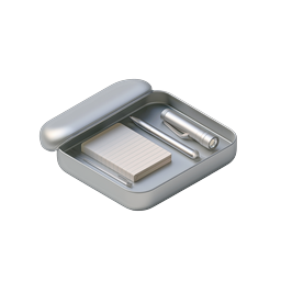 Metal Tin Stationery Kit Icon - Notepad & Pen Set